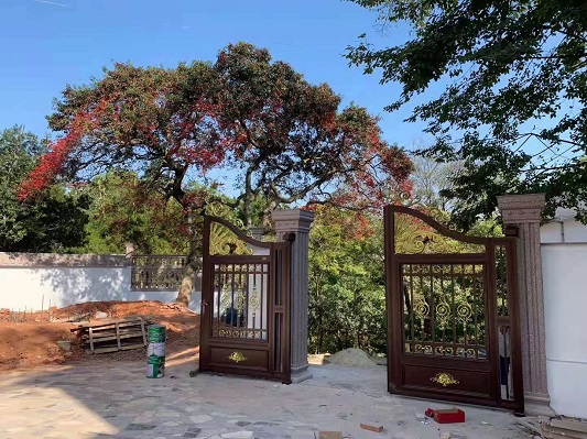 客戶陳總自建房庭院大門安裝實拍(圖2)